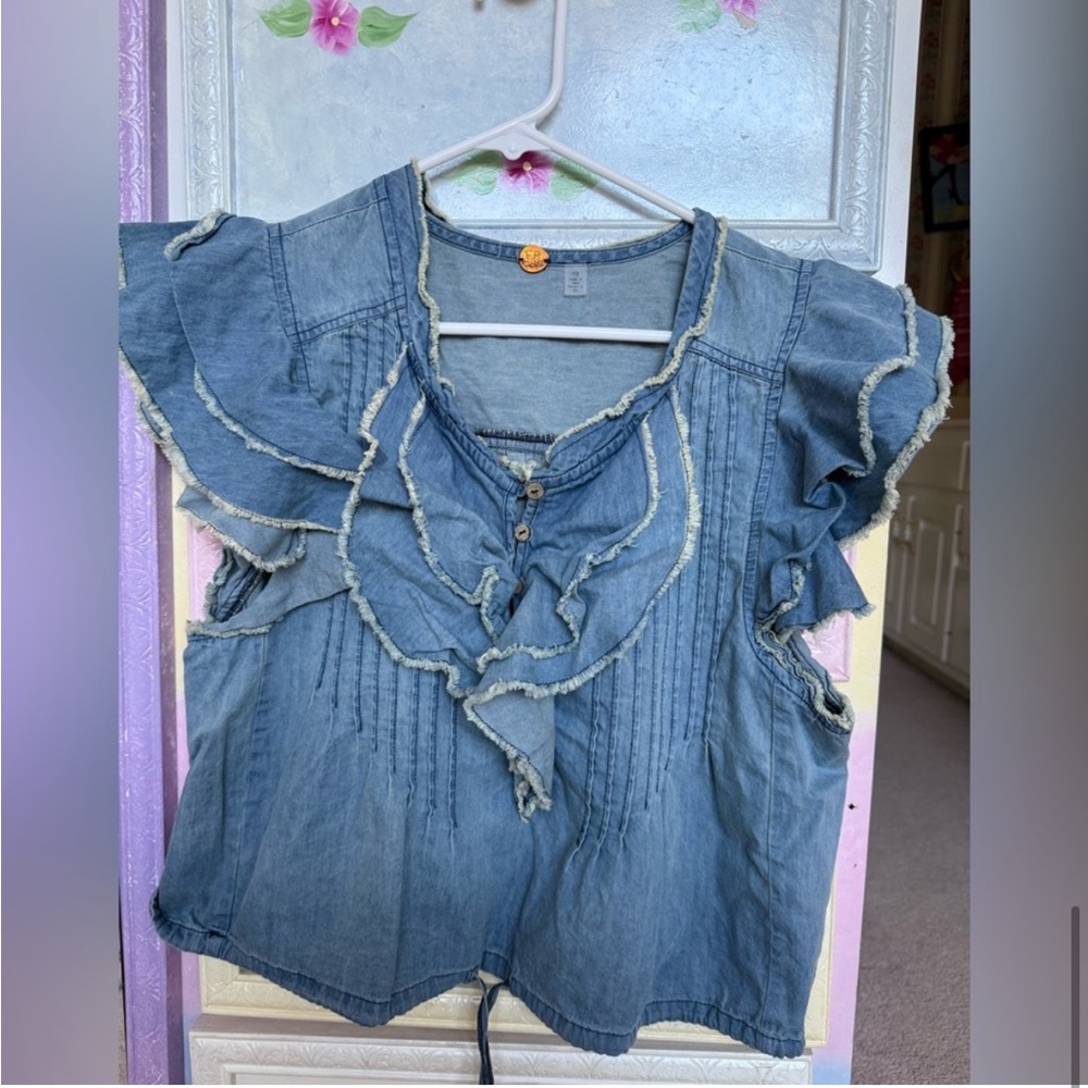 Free people One Naya Denim Top - Picture 4 of 4